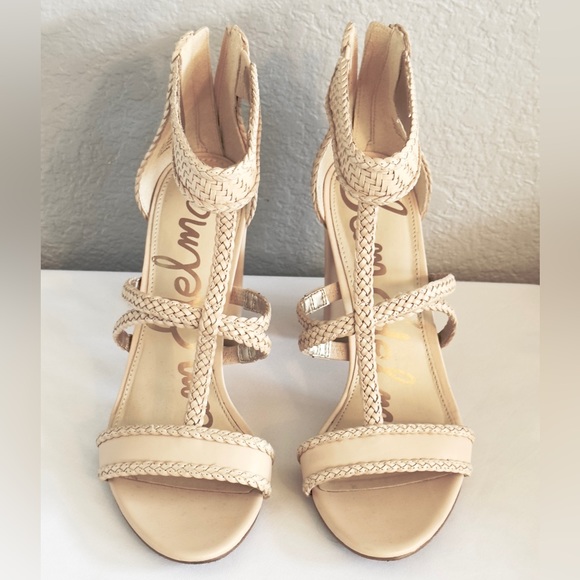 Sam Edelman “Yordana” Gladiator Caged Block Heels - Tan/Beige - Size 10 - Picture 2 of 12